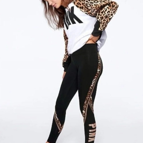VS PINK leopard bling outfit-small *LIKE NEW** - Picture 1 of 12